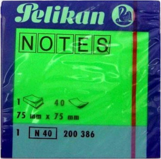 Pelikan Sticky Note Pads in Cube 40 Sheets Green 7.5x7.5pcs