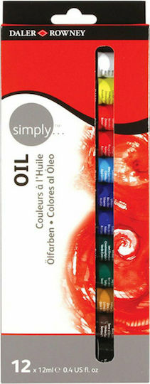 Daler Rowney Simply Oil Colours Σετ Λαδομπογιές 12ml 12τμχ