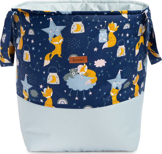 Sensillo Kinderspielzeugkiste aus Stoff Marineblau 35x35x47cm