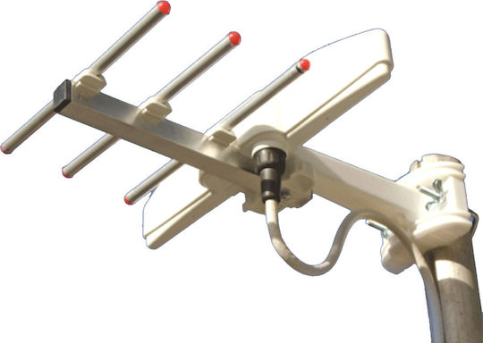 Mistral Special Mini Antenna Εξωτερική Κεραία Τηλεόρασης (δεν απαιτεί τροφοδοσία) σε Λευκό Χρώμα Σύνδεση με Ομοαξονικό (Coaxial) Καλώδιο