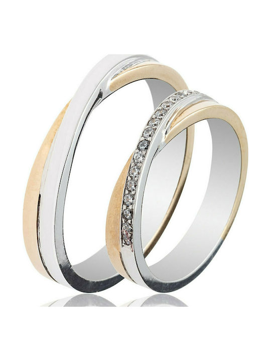 Maschio Femmina Famous Couple Wedding Ring Bicolour 9K