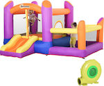 Outsunny Inflatable Bouncer Castle with Trampoline & Slide Φουσκωτό Κάστρο Τραμπολίνο με Τσουλήθρα και Πισίνα 300x280x170cm 342-020V90