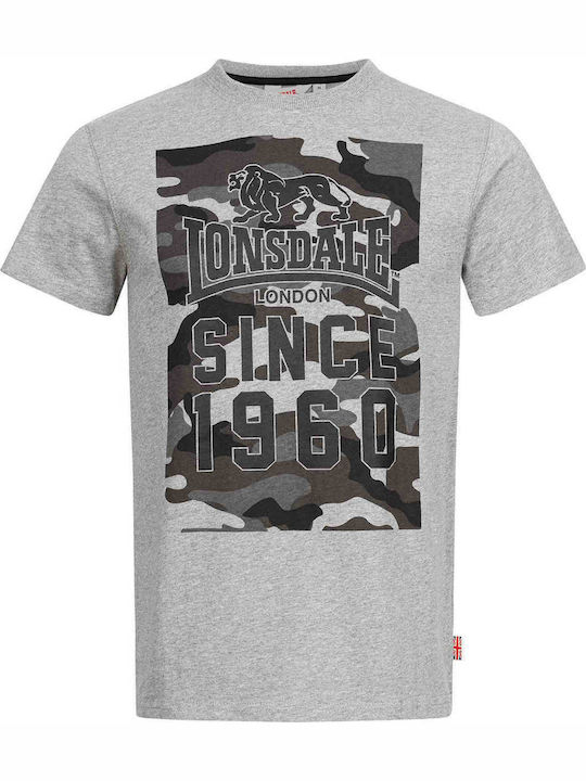 Lonsdale Storth Herren T-Shirt Kurzarm Gray