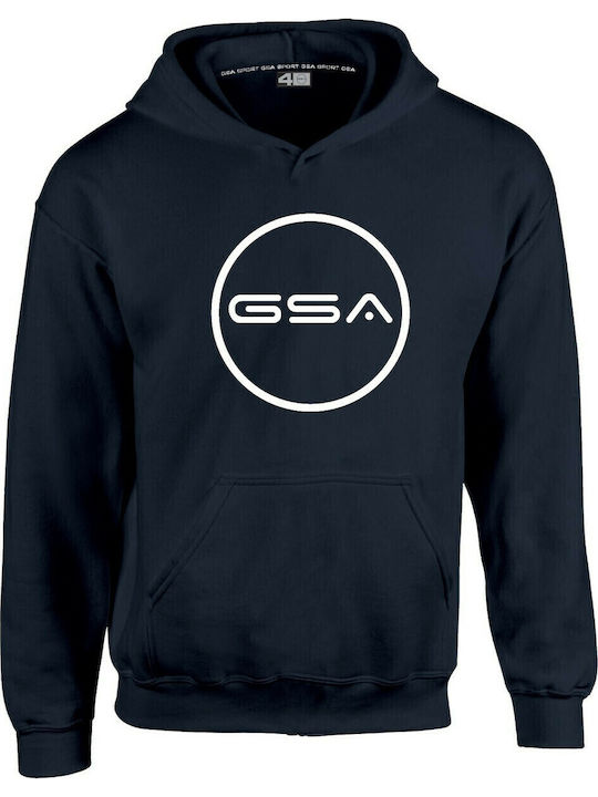 GSA Παιδικό Φούτερ με Κουκούλα και Τσέπες Navy ...