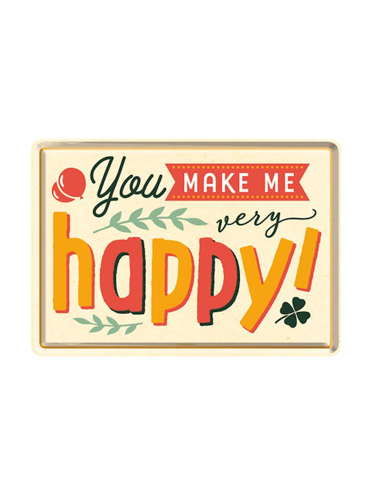 Nostalgic Art Metallic Wall Sign Word Up You Make Me Happy 14x10cm