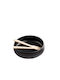 Porcelain Salad Box Black With Bamboo serving spoons 28 x 8 cm.