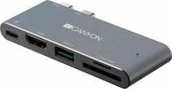 Canyon Docking Station με Διπλό USB-C HDMI 4K PD (CNS-TDS05DG)