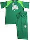 Apple Boxer ΠΑΟ Set Top & Bottom Kids Summer Pyjamas Green