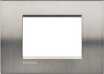 Legrand Bticino Living Light Horizontal Switch Frame Silver 3 Στοιχείων LNA4803ACS