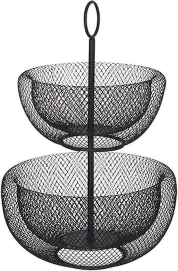 Atmosphera Mesh Φρουτιέρα Μεταλλική 2 Επιπέδων Μαύρη 29x29x38εκ. Atmosphera Mesh Φρουτιέρα Μεταλλική 2 Επιπέδων Μαύρη 29x29x38εκ.
