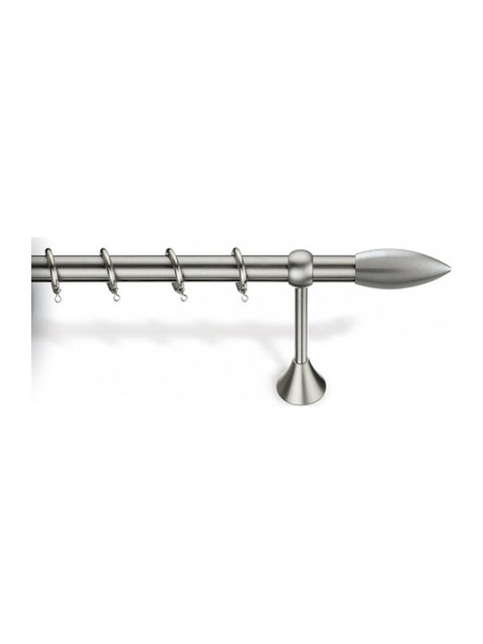 Viobrass Metallisch Vorhangstange Doppel mit Schiene Φ25mm 160cm Nickel Matte