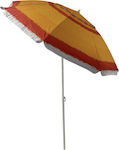 Ankor Foldable Beach Umbrella White/ Red Diameter 2m with UV Protection and Air Vent White/ Red