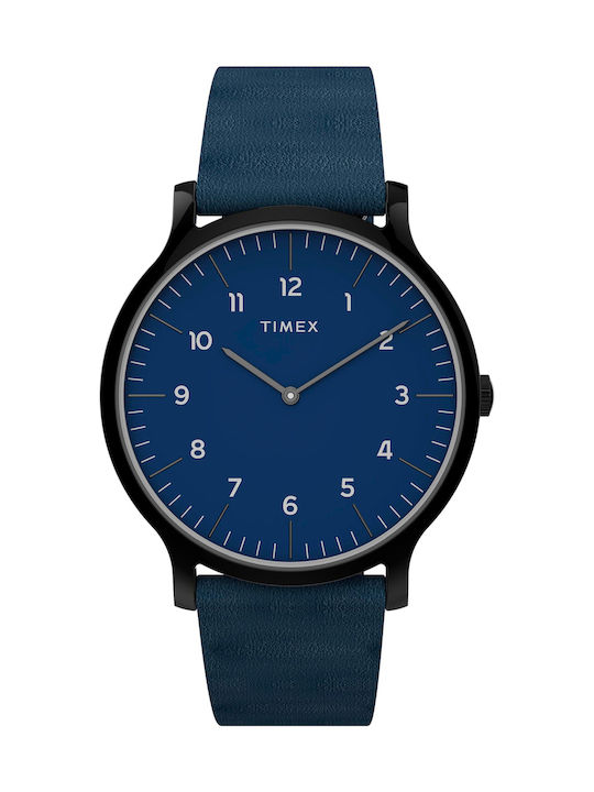 Timex Ρολόι Norway με Δερμάτινο Λουράκι σε Μπλε χρώμα