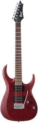 Cort X100 Elektrische Gitarre Stratocaster Open Pore Schwarz Kirsche