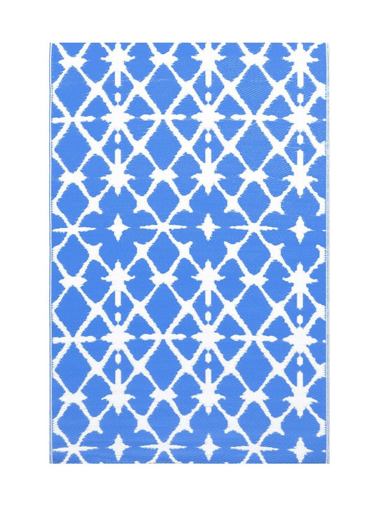 vidaXL Rug Outdoor Rectangular Blue / White