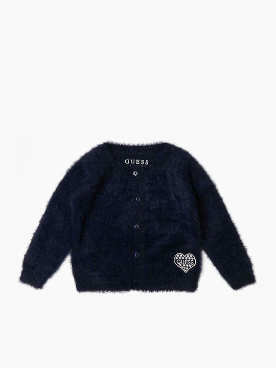 Kinderstrickjacke Pelz Blau Cardigan