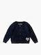 Kinderstrickjacke Pelz Blau Cardigan