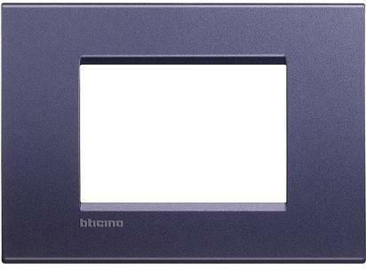 Legrand Bticino Living Light Switch Frame 3 Positions Horizontal Installation in Blue Color LNA4803CB