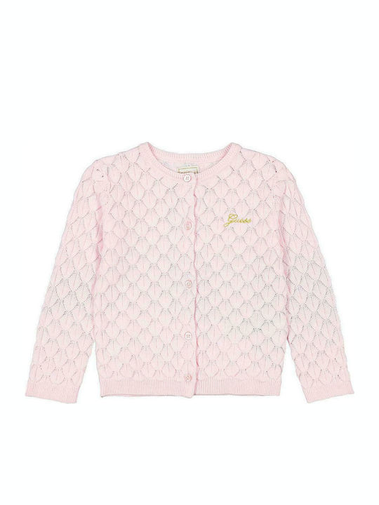 Guess Girls Cardigan Sweater Cardigan with Buttons Pink