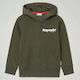 Napapijri Boys Fleece Hooded Sweatshirt Baloy with Zipper Khaki