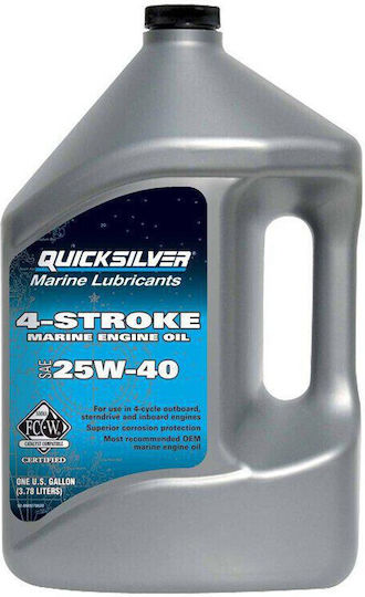 Quicksilver 25W-40 Boat Lubricant 4-stroke Engine Oil 25w40 4lt 4lt