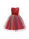 Kids Dress Rainbow Red