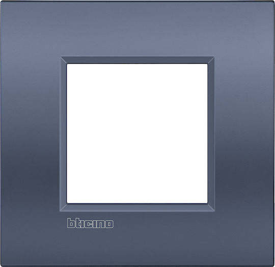 Legrand Bticino Living Light Air Switch Frame 2 Positions Vertical Installation 2 Elements in Blue Color LNC4802BM