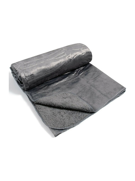 Silk Fashion Velvet Fleece Blanket Single 170x220cm Gray