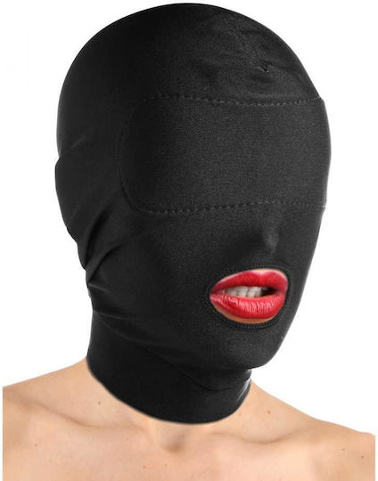 XR Master Series Disguise Open Mouth Hood BDSM Maske in Schwarz Farbe