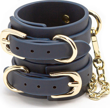 Ns Novelties Bondage Coutoure Wrist Cuffs Handschellen in Blau Farbe