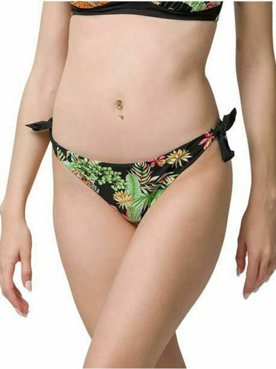 Luna Phuket Bikini Slip mit Schnürchen Schwarz