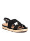 Wrangler Malaga Alma Damen Flache Sandalen in Schwarz Farbe