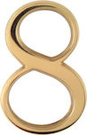 Zogometal House Number 8 Sign Gold 12cm