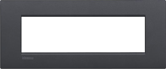 Legrand Bticino Living Light Air Switch Frame Horizontal Installation 7 Elements in Black Color LNC4807AR