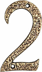Roline Πινακίδα με Αριθμό 2 σε Χρυσό Χρώμα Αντικέ 10cm