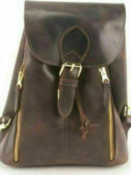 KOUROS-Women's Leather Backpack-4003-KAFE