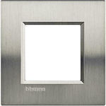 Legrand Bticino Living Light Vertical Switch Frame 1-Slot Silver 2 Θέσεων Brushed LNA4802ACS