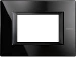 Legrand Axolute Horizontal Switch Frame Black 3 Στοιχείων HA4803VNB