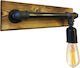 Industrial Wall Lamp with E27 Socket Black ID-51076-1W