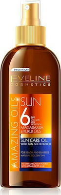 Eveline Amazing Oils Sun Care Oil With Tan Accelerator Sunscreen Oil for the Body SPF6 in Spray 150ml