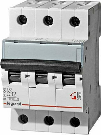 Legrand Automatic Circuit Breaker 25A Triple-pole AC 403757