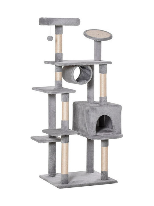 Pawhut Scratching Post Cat Trees Gray 5 levels 60x50x165cm