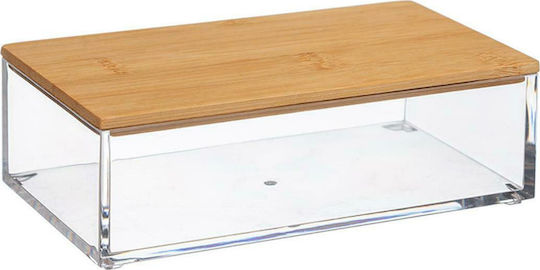 5Five Tabletop Cotton Holder Bamboo Transparent
