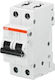 Abb Automatic Circuit Breaker 4A Double-pole AC 24830