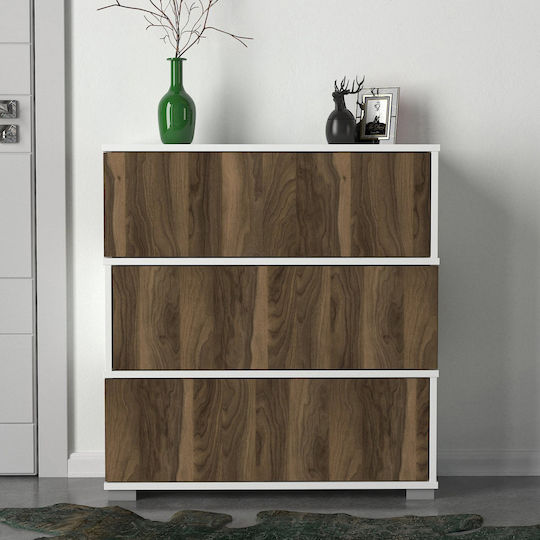 Wooden Mirabell Shoe Organizer With 3 White / Brown Shelves 90x30x93cm HM8938.01 Wooden Mirabell Shoe Organizer With 3 White / Brown Shelves 90x30x93cm HM8938.01