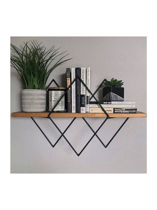 Raft Perete Chantria Nuc / Negru 60x14x36cm