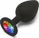 ToyJoy Rainbow Booty Jewel Πρωκτική Σφήνα Medium Medium Μαύρη 8cm