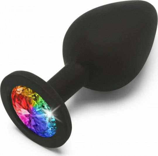 ToyJoy Rainbow Booty Jewel Πρωκτική Σφήνα Medium Medium Μαύρη 8cm