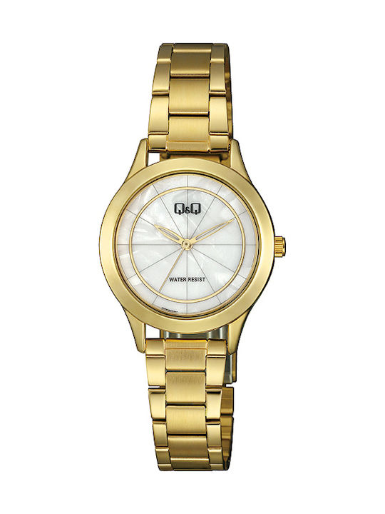 Q&Q Watch with Gold Metal Bracelet