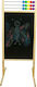 3ToysM Schwarzes Brett Beidseitig Boden 46x60x111cm